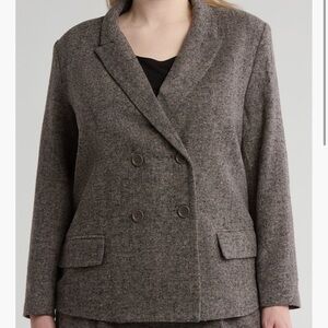 Max Studio Oversize Double Double Breasted Tweed Blazer